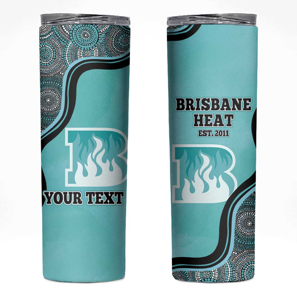 Custom Brisbane Heat Skinny Tumbler Indigenous Art - Grunge Style
