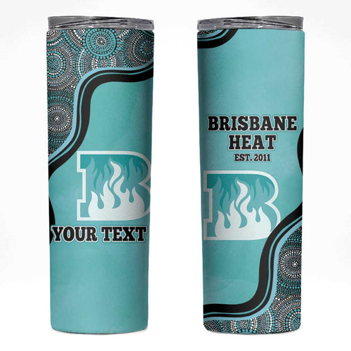 Custom Brisbane Heat Skinny Tumbler Indigenous Art - Grunge Style