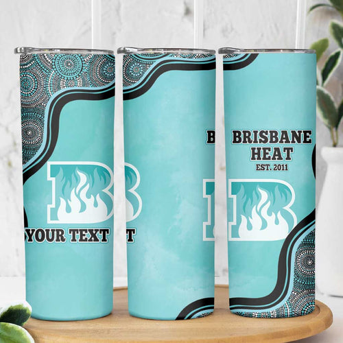 Custom Brisbane Heat Skinny Tumbler Indigenous Art - Grunge Style