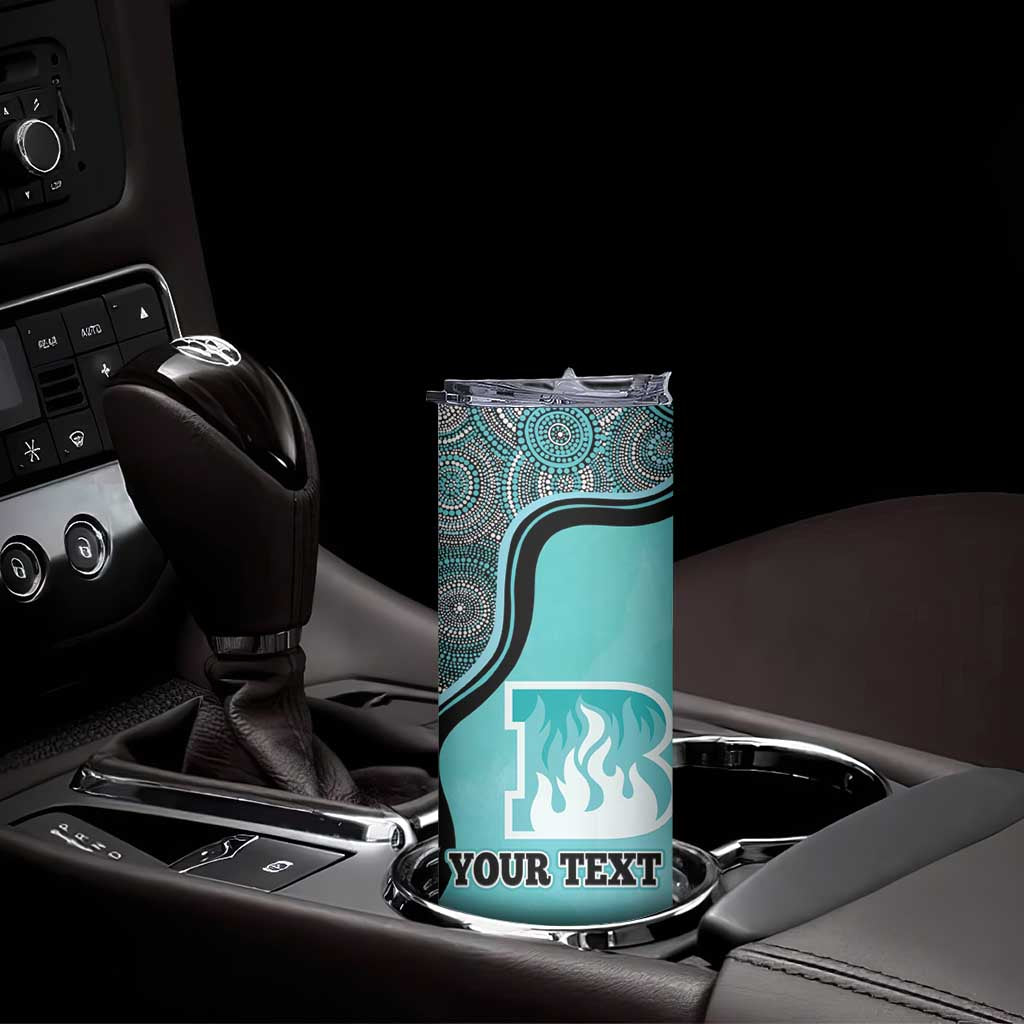 Custom Brisbane Heat Skinny Tumbler Indigenous Art - Grunge Style