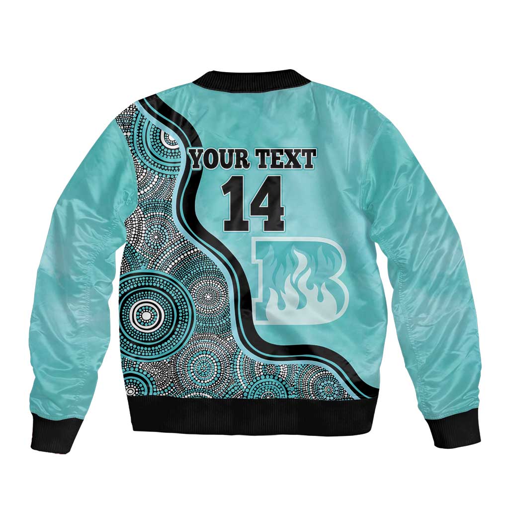 Custom Brisbane Heat Sleeve Zip Bomber Jacket Indigenous Art - Grunge Style