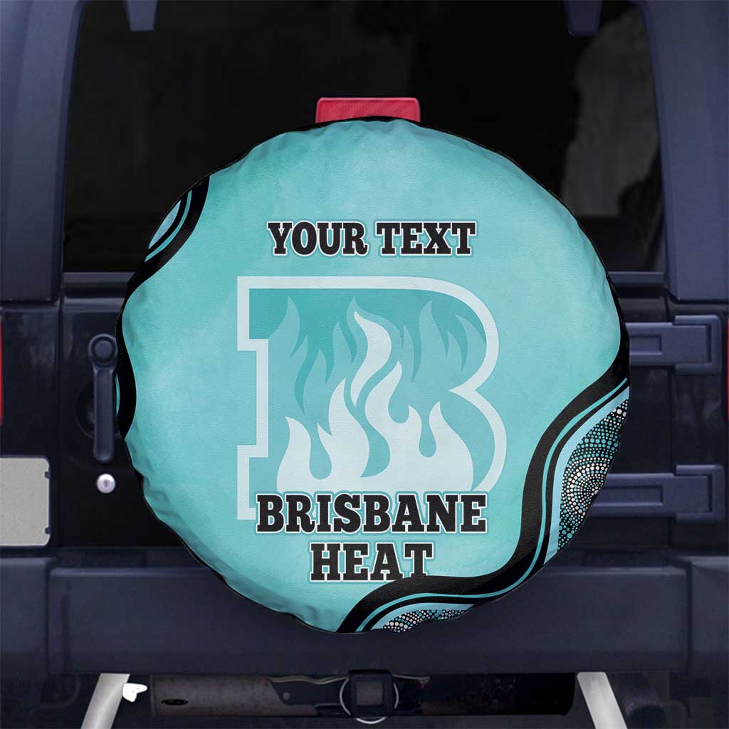Custom Brisbane Heat Spare Tire Cover Indigenous Art - Grunge Style