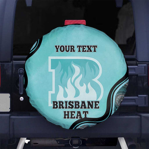 Custom Brisbane Heat Spare Tire Cover Indigenous Art - Grunge Style