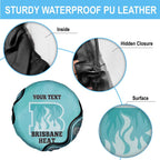 Custom Brisbane Heat Spare Tire Cover Indigenous Art - Grunge Style