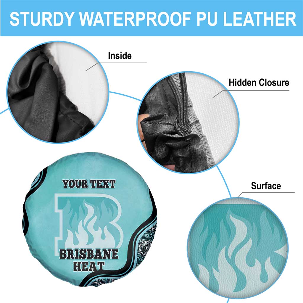 Custom Brisbane Heat Spare Tire Cover Indigenous Art - Grunge Style