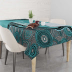 Custom Brisbane Heat Tablecloth Indigenous Art - Grunge Style