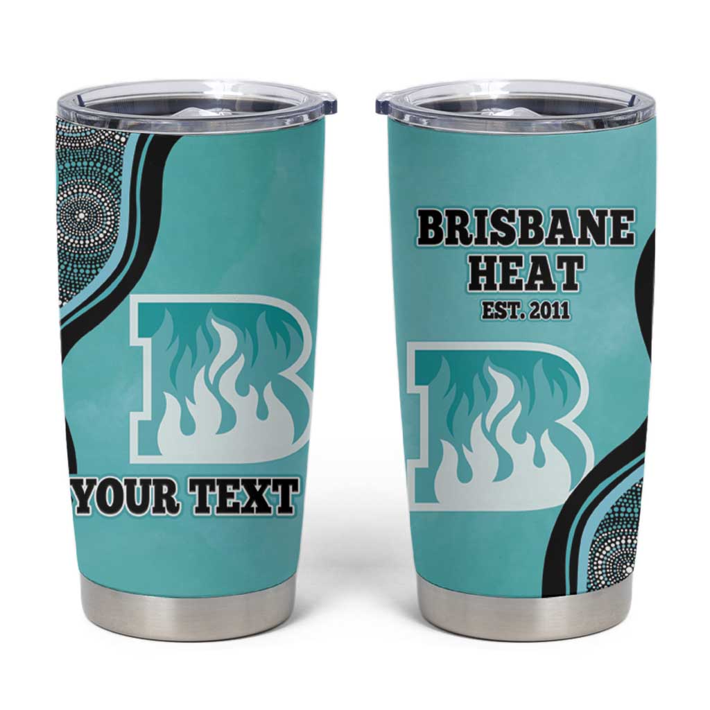 Custom Brisbane Heat Tumbler Cup Indigenous Art - Grunge Style