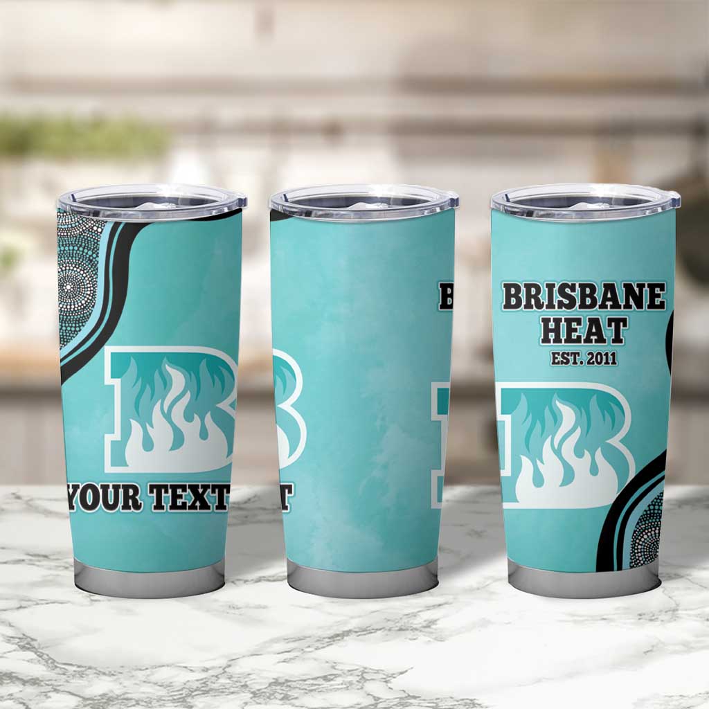 Custom Brisbane Heat Tumbler Cup Indigenous Art - Grunge Style