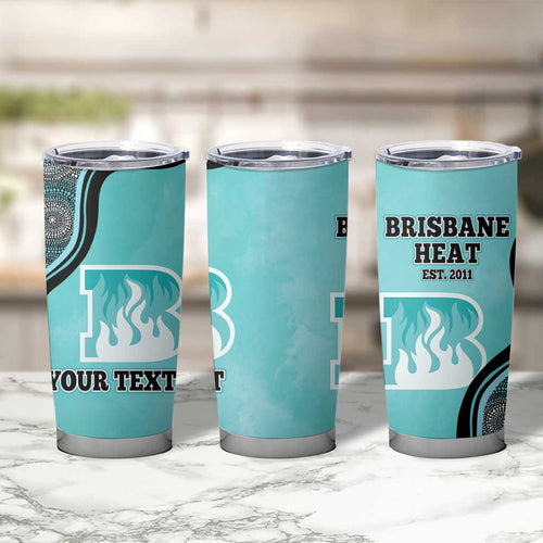 Custom Brisbane Heat Tumbler Cup Indigenous Art - Grunge Style