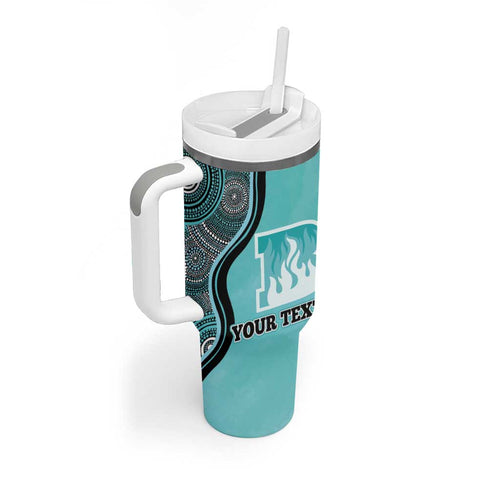 Custom Brisbane Heat Tumbler With Handle Indigenous Art - Grunge Style