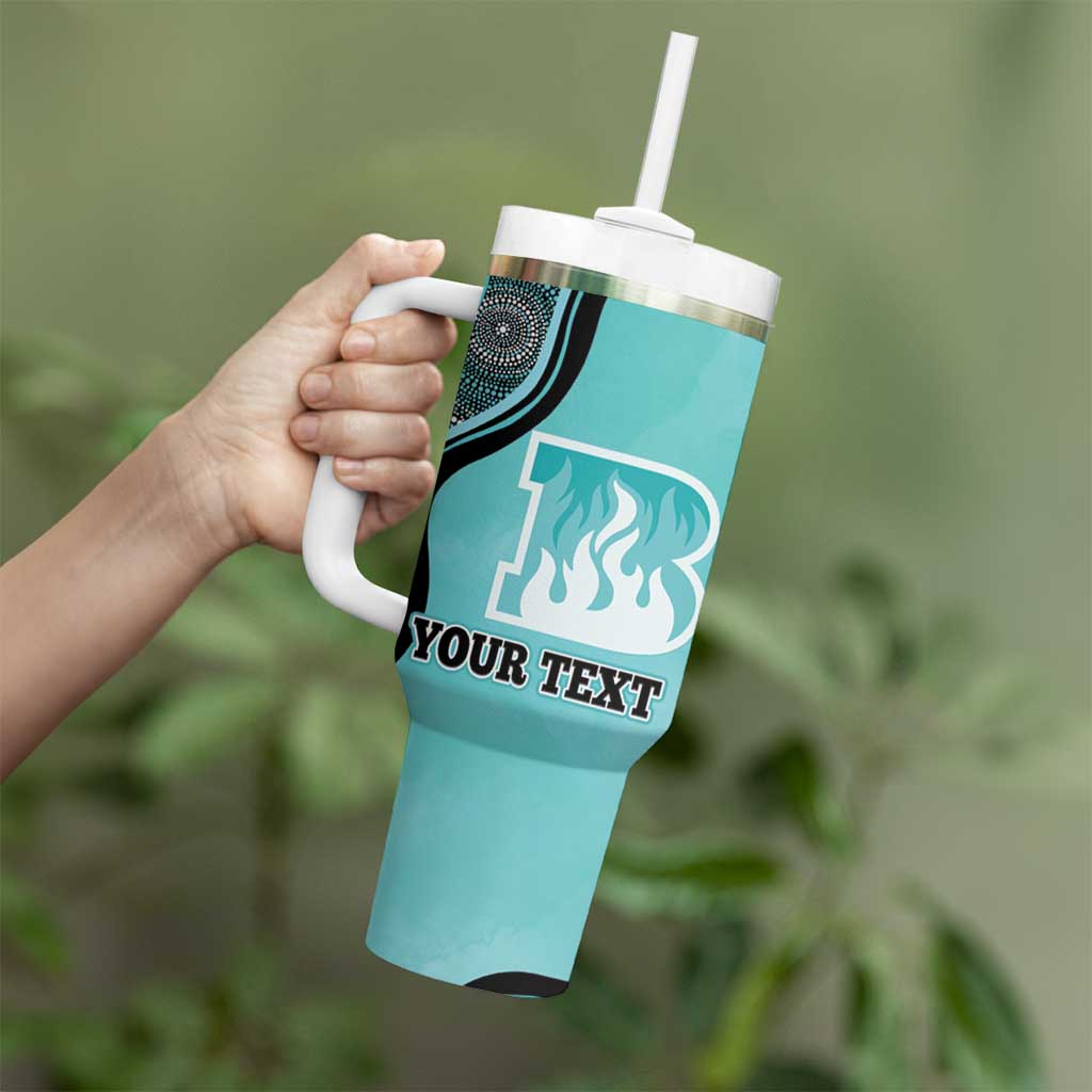 Custom Brisbane Heat Tumbler With Handle Indigenous Art - Grunge Style