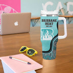 Custom Brisbane Heat Tumbler With Handle Indigenous Art - Grunge Style