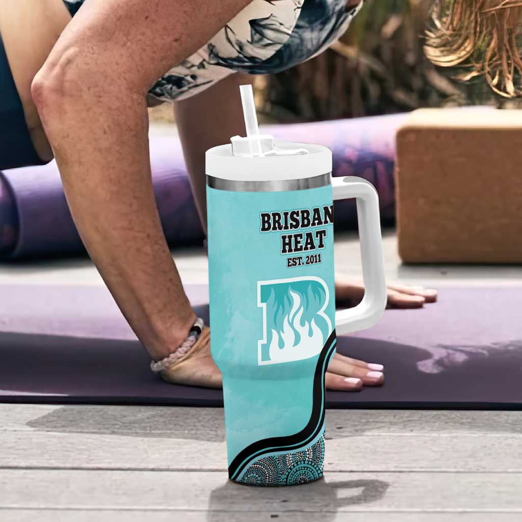 Custom Brisbane Heat Tumbler With Handle Indigenous Art - Grunge Style