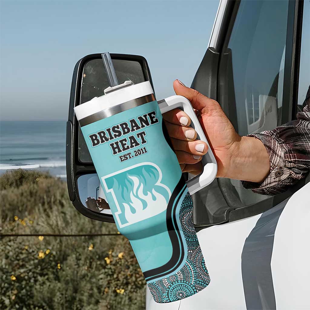 Custom Brisbane Heat Tumbler With Handle Indigenous Art - Grunge Style