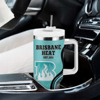 Custom Brisbane Heat Tumbler With Handle Indigenous Art - Grunge Style