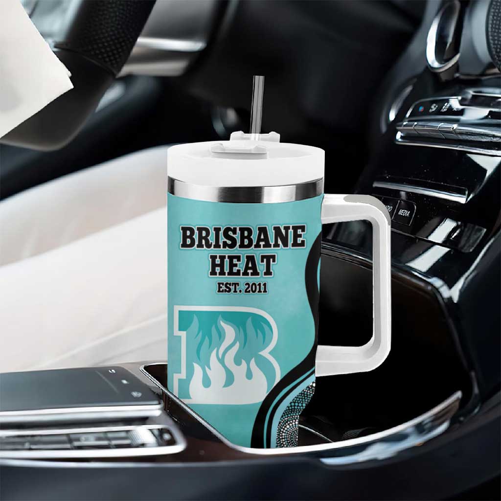 Custom Brisbane Heat Tumbler With Handle Indigenous Art - Grunge Style