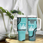 Custom Brisbane Heat Tumbler With Handle Indigenous Art - Grunge Style
