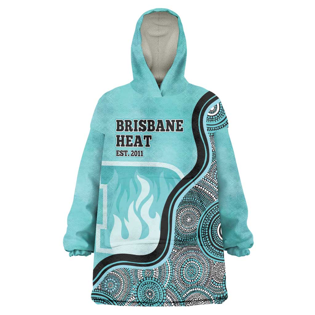 Custom Brisbane Heat Wearable Blanket Hoodie Indigenous Art - Grunge Style