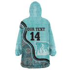 Custom Brisbane Heat Wearable Blanket Hoodie Indigenous Art - Grunge Style