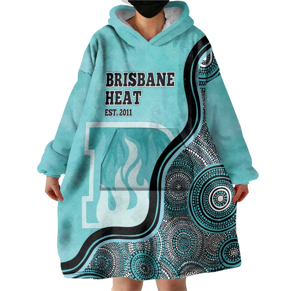 Custom Brisbane Heat Wearable Blanket Hoodie Indigenous Art - Grunge Style