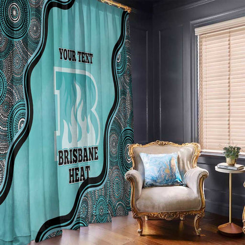 Custom Brisbane Heat Window Curtain Indigenous Art - Grunge Style