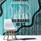 Custom Brisbane Heat Window Curtain Indigenous Art - Grunge Style