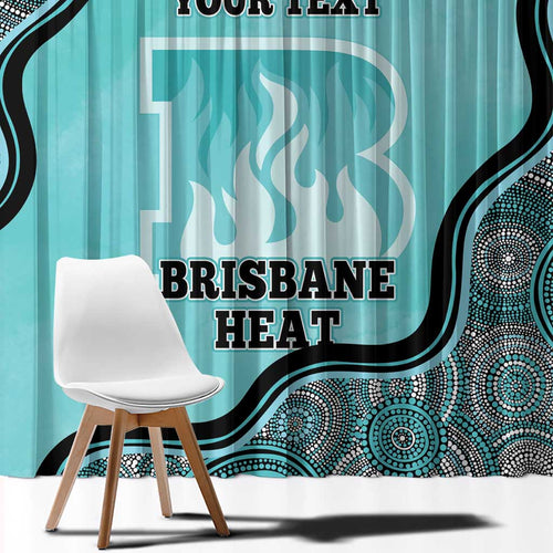 Custom Brisbane Heat Window Curtain Indigenous Art - Grunge Style
