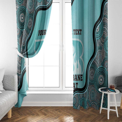 Custom Brisbane Heat Window Curtain Indigenous Art - Grunge Style