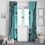 Custom Brisbane Heat Window Curtain Indigenous Art - Grunge Style