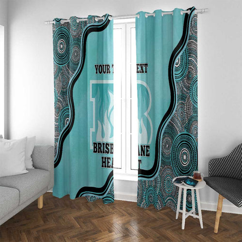 Custom Brisbane Heat Window Curtain Indigenous Art - Grunge Style