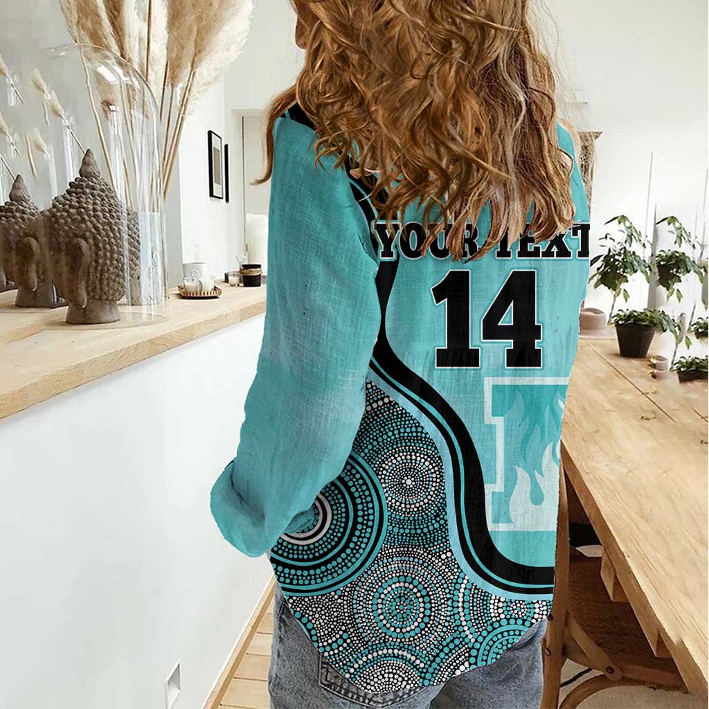 Custom Brisbane Heat Women Casual Shirt Indigenous Art - Grunge Style