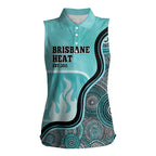Custom Brisbane Heat Women Sleeveless Polo Shirt Indigenous Art - Grunge Style