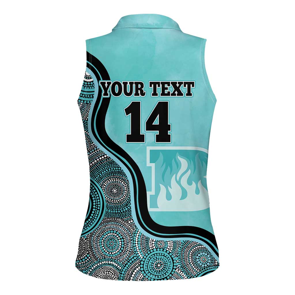 Custom Brisbane Heat Women Sleeveless Polo Shirt Indigenous Art - Grunge Style