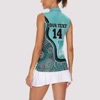 Custom Brisbane Heat Women Sleeveless Polo Shirt Indigenous Art - Grunge Style