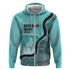 Custom Brisbane Heat Zip Hoodie Indigenous Art - Grunge Style