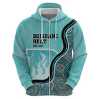 Custom Brisbane Heat Zip Hoodie Indigenous Art - Grunge Style