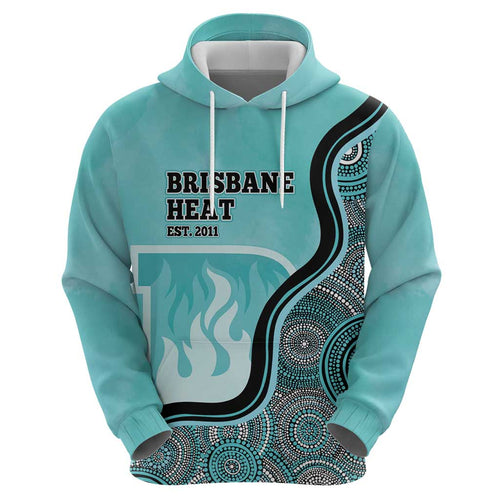 Custom Brisbane Heat Zip Hoodie Indigenous Art - Grunge Style