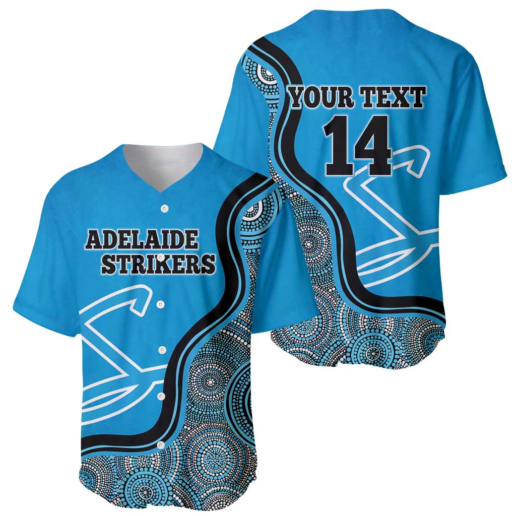 Custom Adelaide Strikers Baseball Jersey Indigenous Art - Grunge Style