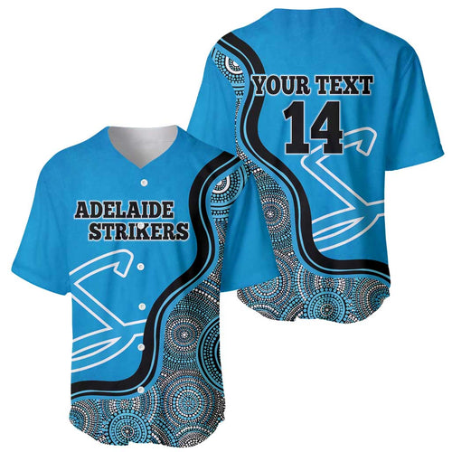 Custom Adelaide Strikers Baseball Jersey Indigenous Art - Grunge Style