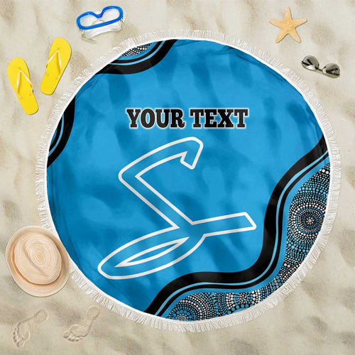 Custom Adelaide Strikers Beach Blanket Indigenous Art - Grunge Style