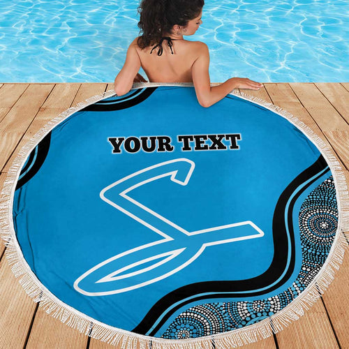 Custom Adelaide Strikers Beach Blanket Indigenous Art - Grunge Style