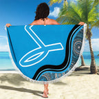 Custom Adelaide Strikers Beach Blanket Indigenous Art - Grunge Style