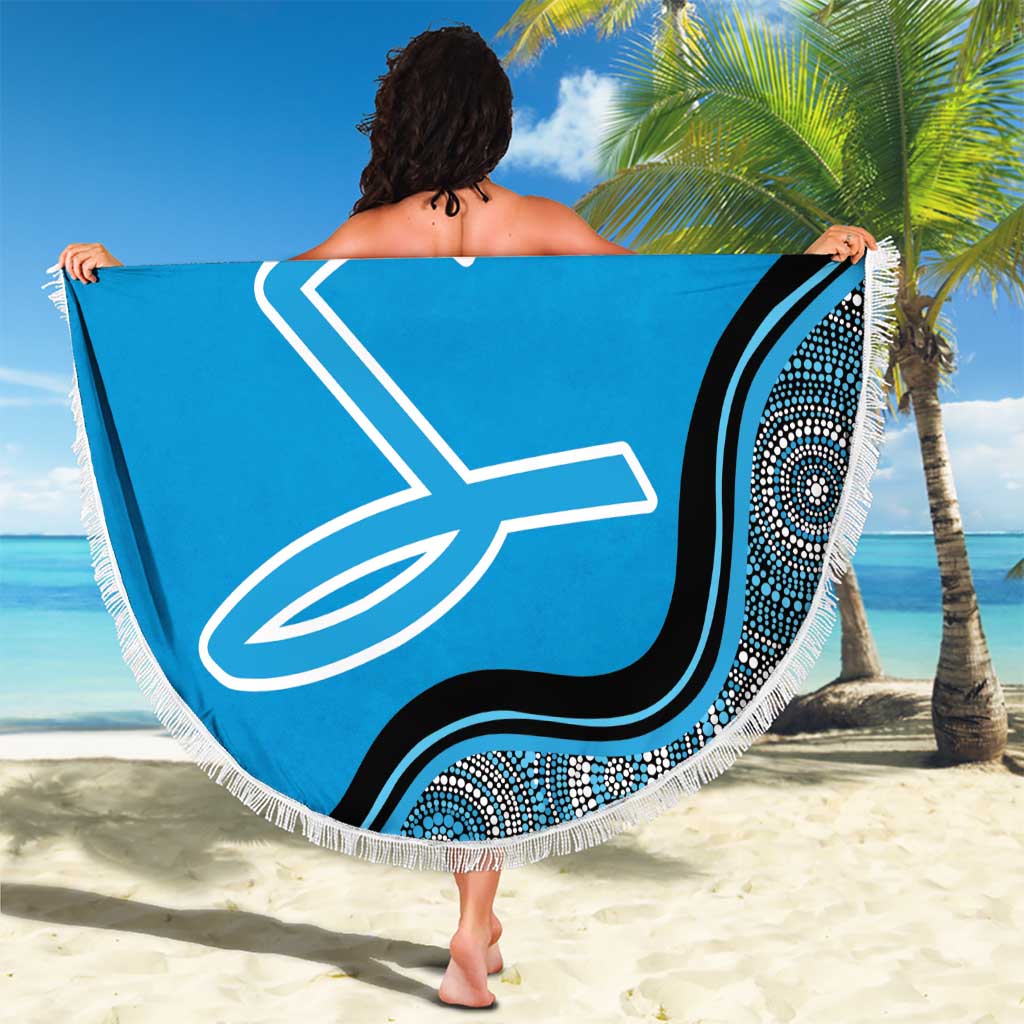 Custom Adelaide Strikers Beach Blanket Indigenous Art - Grunge Style
