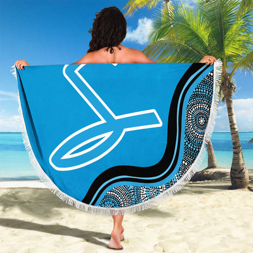 Custom Adelaide Strikers Beach Blanket Indigenous Art - Grunge Style