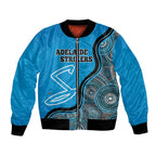 Custom Adelaide Strikers Bomber Jacket Indigenous Art - Grunge Style