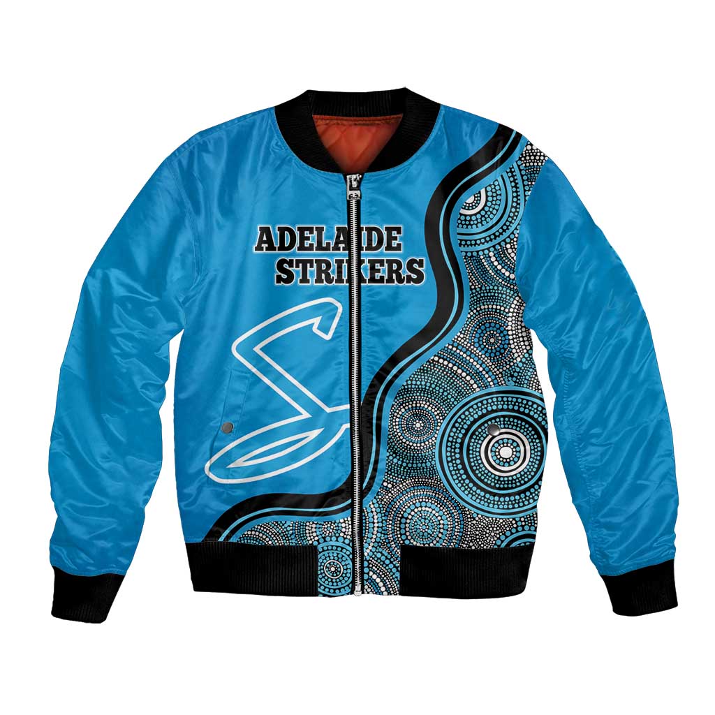 Custom Adelaide Strikers Bomber Jacket Indigenous Art - Grunge Style