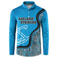 Custom Adelaide Strikers Button Sweatshirt Indigenous Art - Grunge Style