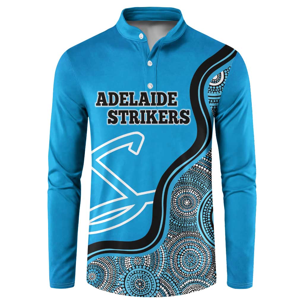 Custom Adelaide Strikers Button Sweatshirt Indigenous Art - Grunge Style