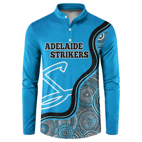 Custom Adelaide Strikers Button Sweatshirt Indigenous Art - Grunge Style