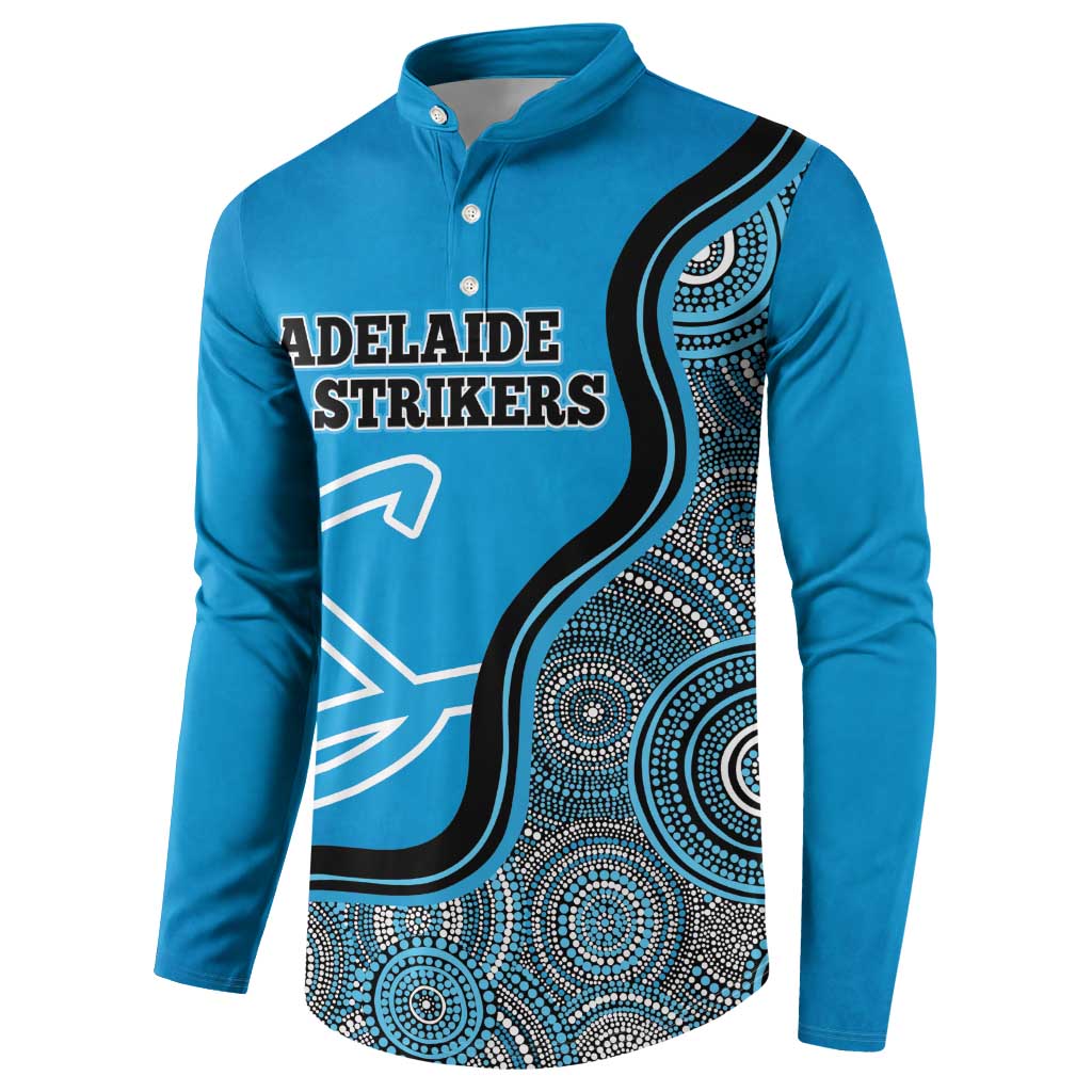 Custom Adelaide Strikers Button Sweatshirt Indigenous Art - Grunge Style